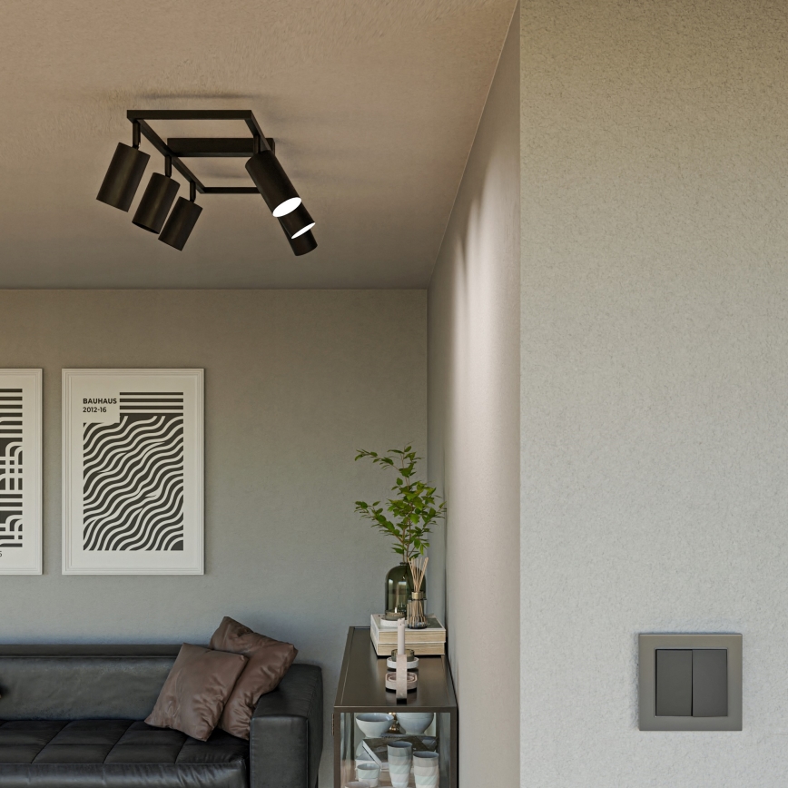 Stropna svjetiljka 6xGU10/30W/230V crna