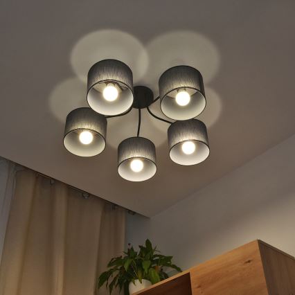 Stropna svjetiljka ALBA 5xE27/15W/230V, siva