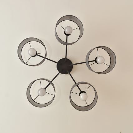 Stropna svjetiljka ALBA 5xE27/15W/230V, siva