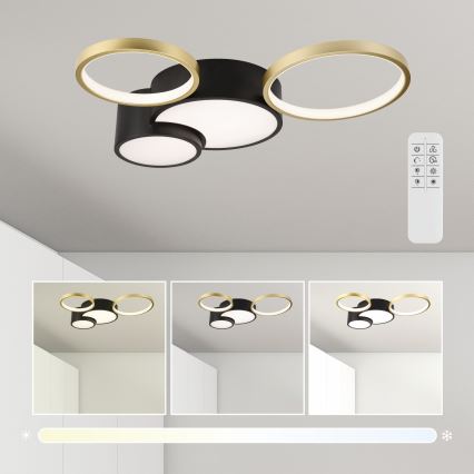Stropna svjetiljka s mogućnošću prigušivanja ALIZEE LED/30W/230V 3000-6500K crna/zlatna