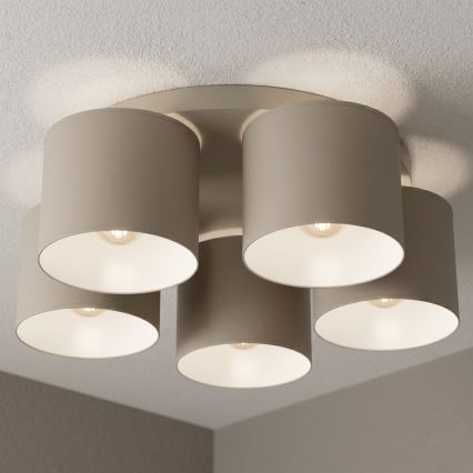 Stropna svjetiljka ARDEN 5xE27/15W/230V Ø 44 cm, bež