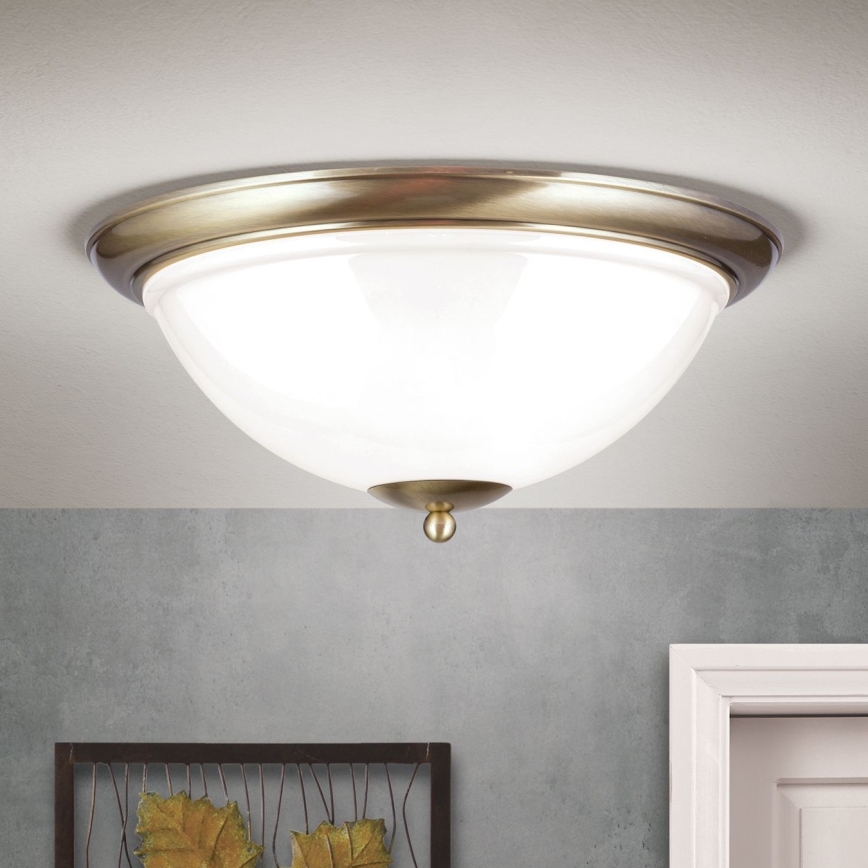 Stropna svjetiljka AUSTRIAN OLD LAMP 3xE27/60W/230V pr. 50 cm bronca/bijela