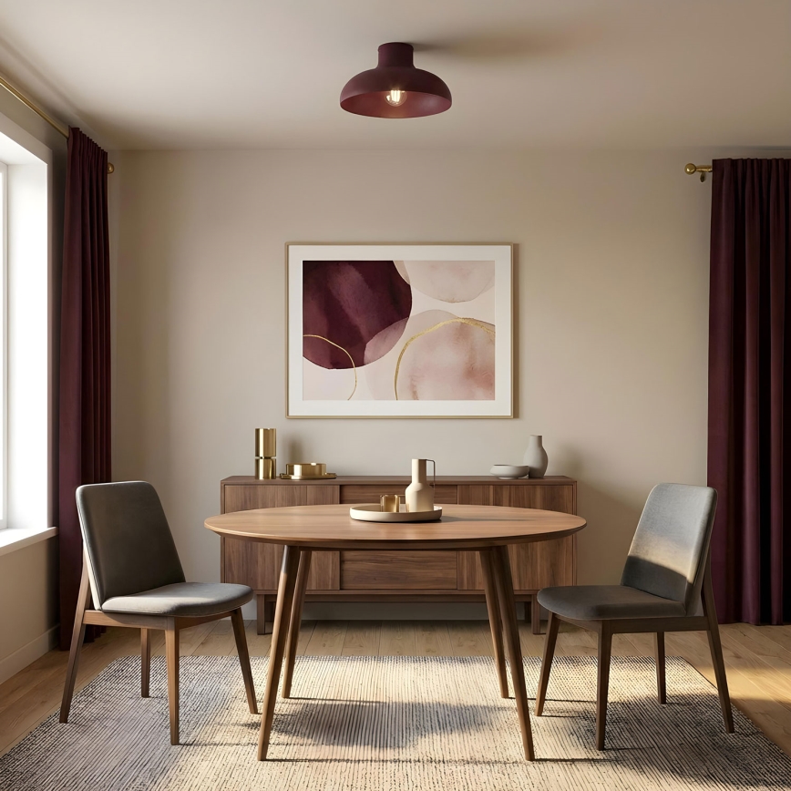 Stropna svjetiljka BASCA 1xE27/15W/230V Ø 40 cm bordo