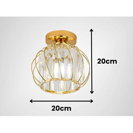 Stropna svjetiljka BELLA 1xE27/40W/230V Ø 20 cm zlatna