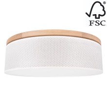 Stropna svjetiljka BENITA 2xE27/25W/230V pr. 48 cm krem/hrast – FSC certificirano