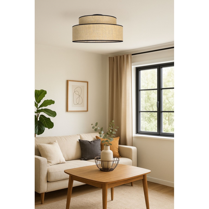 Stropna svjetiljka BOHO 1xE27/60W/230V bež