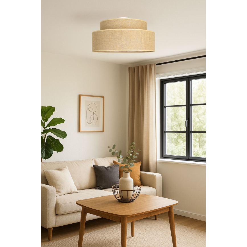 Stropna svjetiljka BOHO 1xE27/60W/230V bež