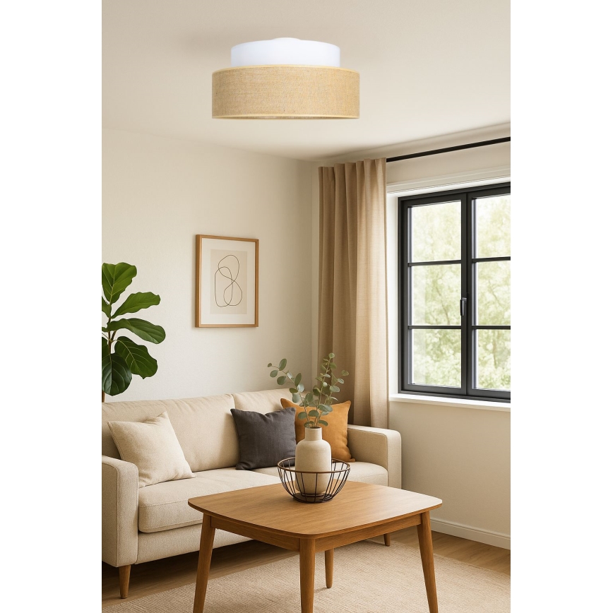 Stropna svjetiljka BOHO 1xE27/60W/230V bijela/bež