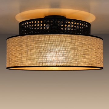 Stropna svjetiljka BOHO 1xE27/60W/230V crna/ratan