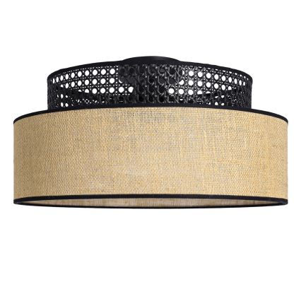 Stropna svjetiljka BOHO 1xE27/60W/230V crna/ratan