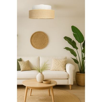 Stropna svjetiljka BOHO 1xE27/60W/230V krem/bež