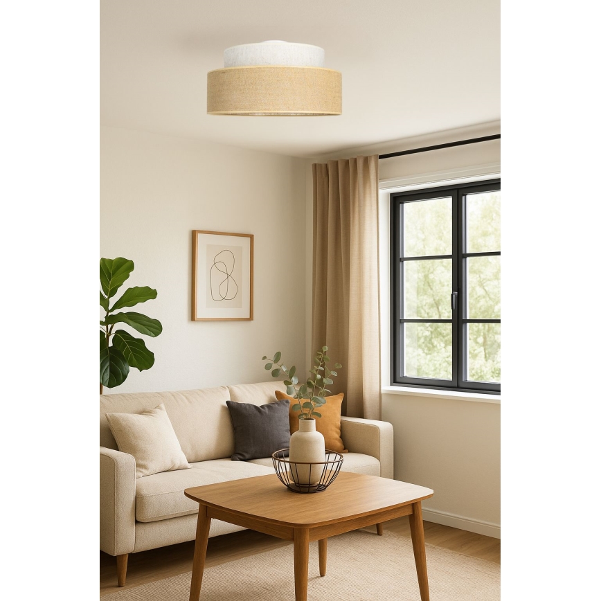 Stropna svjetiljka BOHO 1xE27/60W/230V krem/bež