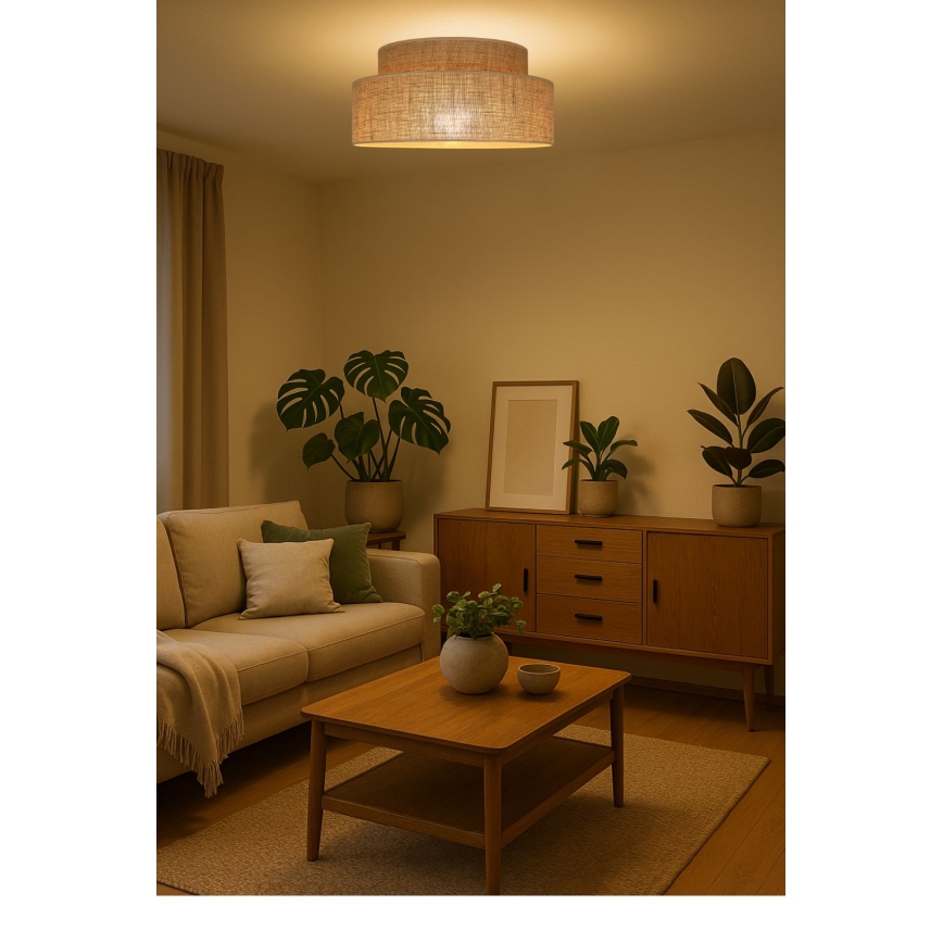 Stropna svjetiljka BOHO 1xE27/60W/230V pr. 40 cm bež