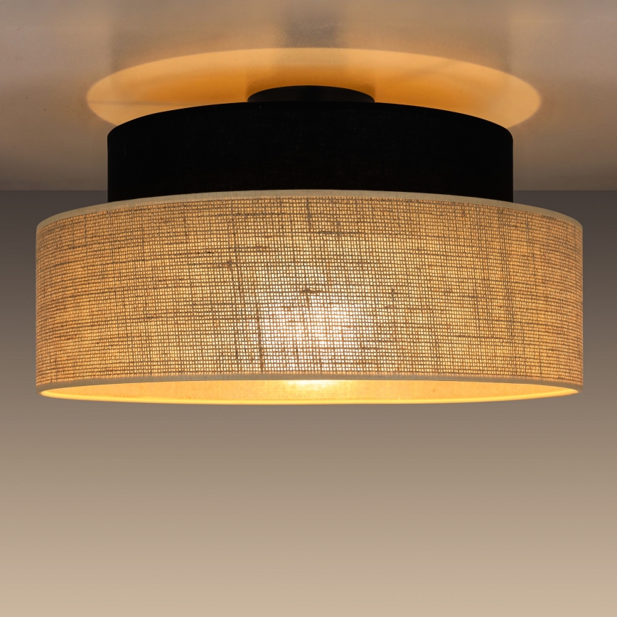 Stropna svjetiljka BOHO 1xE27/60W/230V pr. 40 cm crna/bež