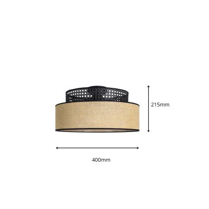 Stropna svjetiljka BOHO 1xE27/60W/230V pr. 40 cm crna/ratan