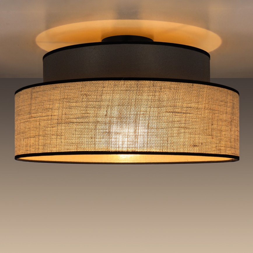 Stropna svjetiljka BOHO 1xE27/60W/230V pr. 40 cm smeđa/bež