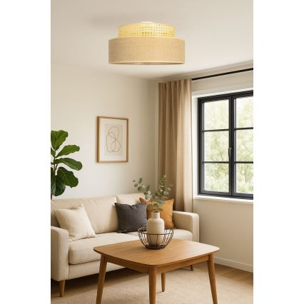 Stropna svjetiljka BOHO 1xE27/60W/230V ratan