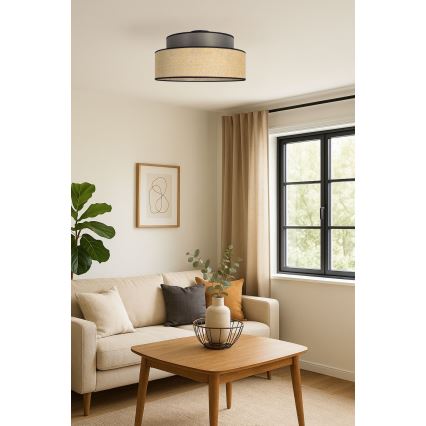 Stropna svjetiljka BOHO 1xE27/60W/230V smeđa/bež