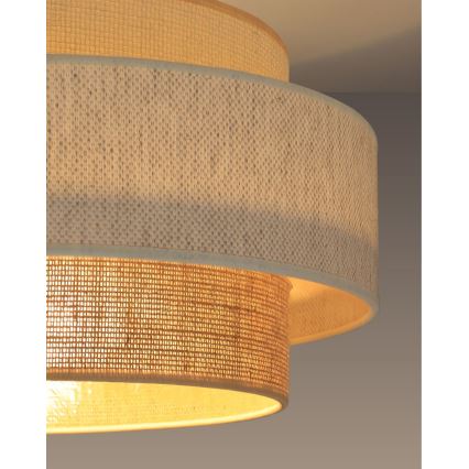 Stropna svjetiljka BOHO 1xE27/60W/230V Ø 40 cm bijela/juta