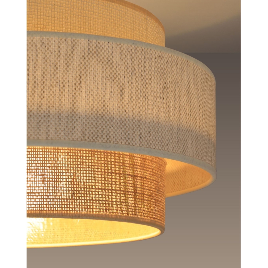 Stropna svjetiljka BOHO 1xE27/60W/230V Ø 40 cm bijela/juta