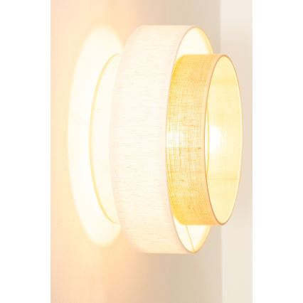 Stropna svjetiljka BOHO 1xE27/60W/230V Ø 40 cm bijela/juta