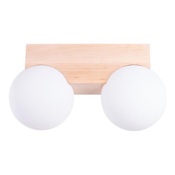 Stropna svjetiljka BULBO 2xG9/8W/230V bukva/bijela