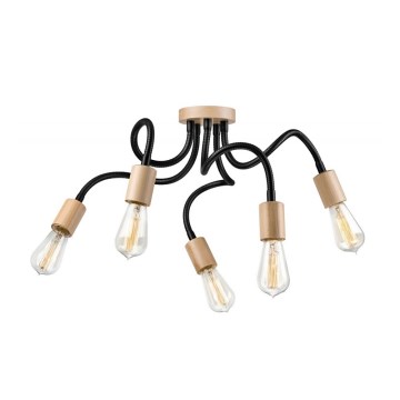 Stropna svjetiljka CAMERON 5xE27/60W/230V bukva