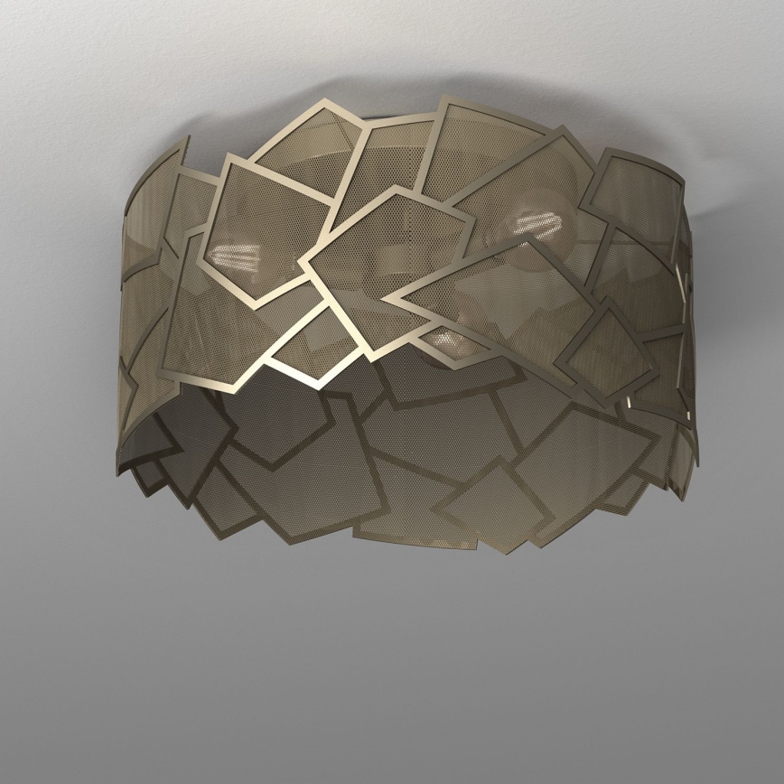 Stropna svjetiljka CAMO 3xE27/15W/230V zlatna