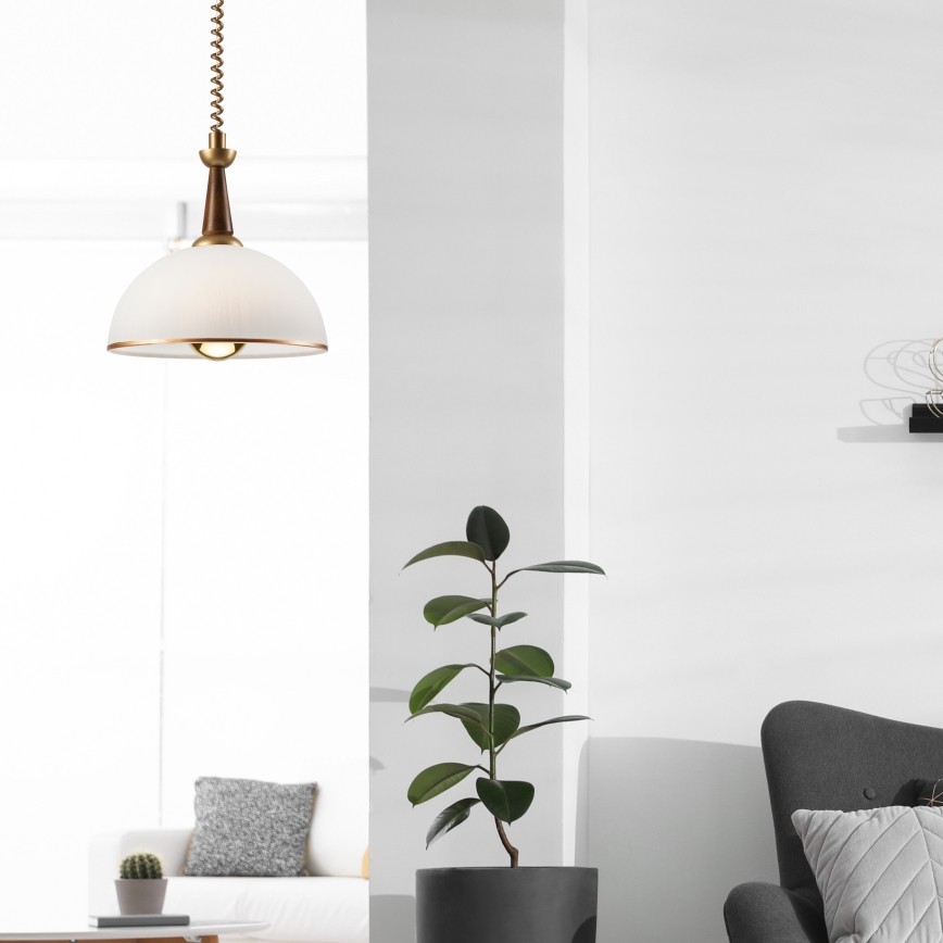 Uklonjivi luster CHIARA 1xE27/60W/230V smeđa/buk