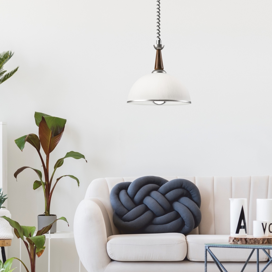 Sklopiva lampa CHIARA 1xE27/60W/230V srebrna/tamno smeđa/buk