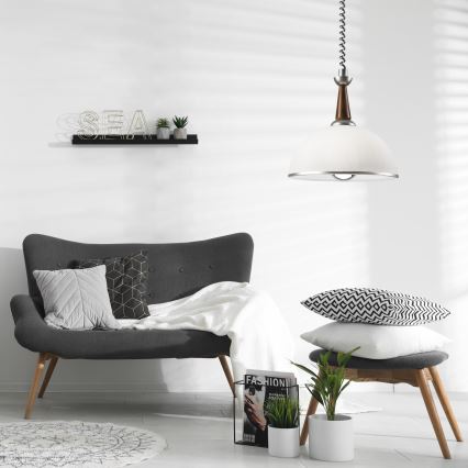 Sklopiva lampa CHIARA 1xE27/60W/230V srebrna/tamno smeđa/buk