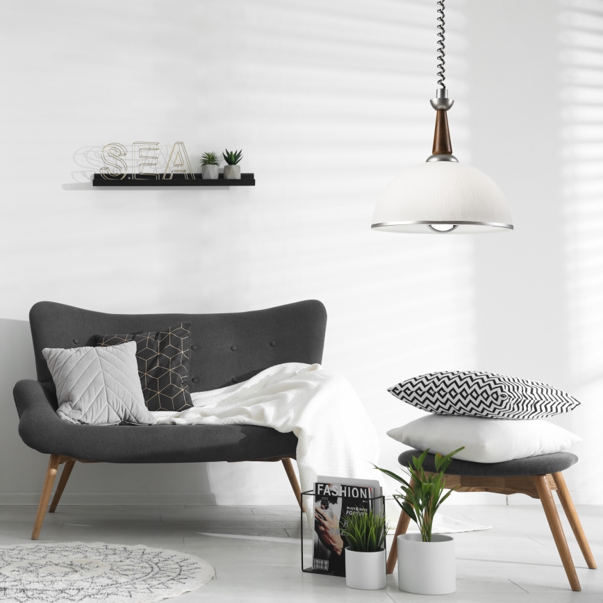 Sklopiva lampa CHIARA 1xE27/60W/230V srebrna/tamno smeđa/buk