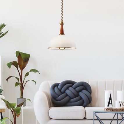 Spuštiva lampa CHIARA 1xE27/60W/230V tamno smeđa/buk