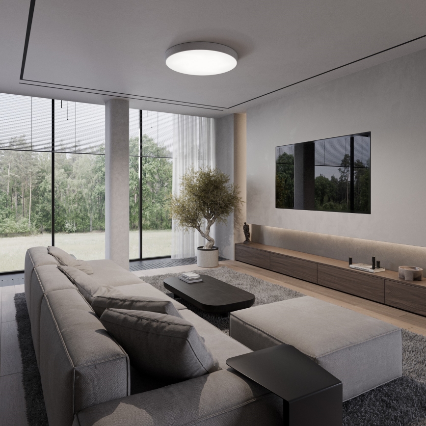 Stropno svjetlo CLEO sa senzorom pokreta i sumraka, 6xE27/24W/230V, promjer 80 cm, sivo