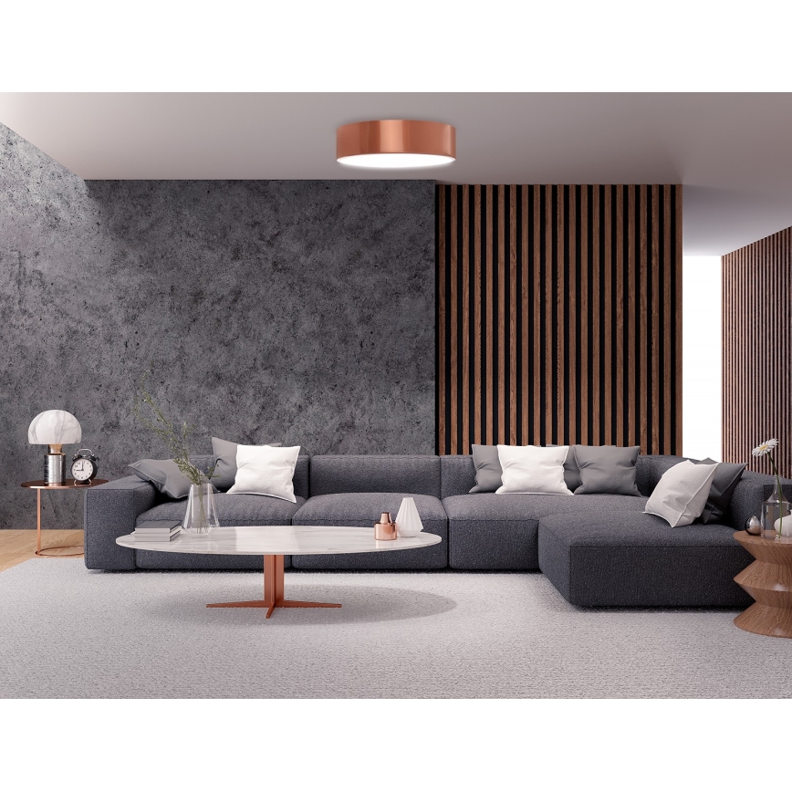 Stropna svjetiljka s detektorom pokreta i sumraka CLEO 2xE27/24W/230V Ø 30 cm bakrena