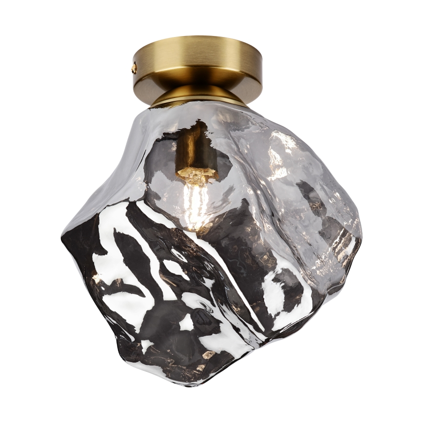 Stropna svjetiljka CRISTAL 1xE14/15W/230V mesing/zadimljeno-crna