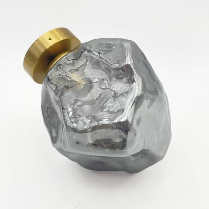 Stropna svjetiljka CRISTAL 1xE14/15W/230V mesing/zadimljeno-crna