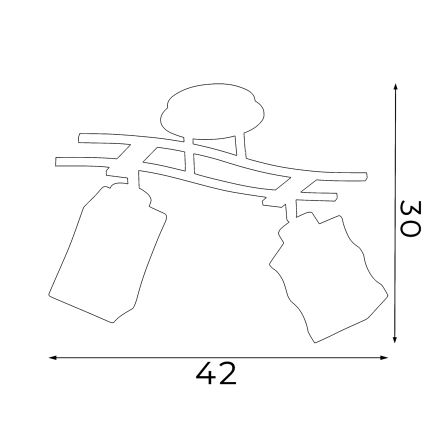 Stropna svjetiljka DERBY 2xE27/60W/230V