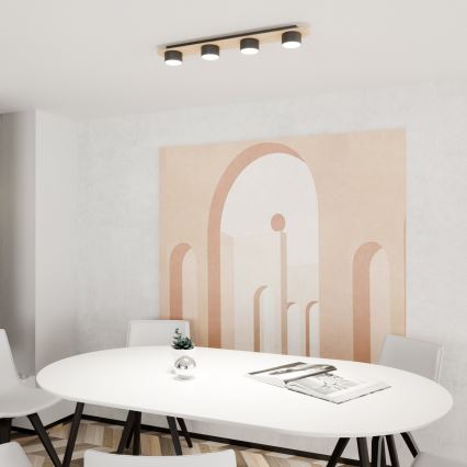 Stropna svjetiljka DIAZ 4xGX53/12W/230V crna/smeđa