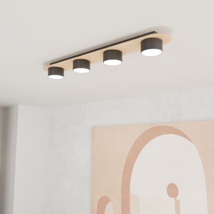 Stropna svjetiljka DIAZ 4xGX53/12W/230V crna/smeđa