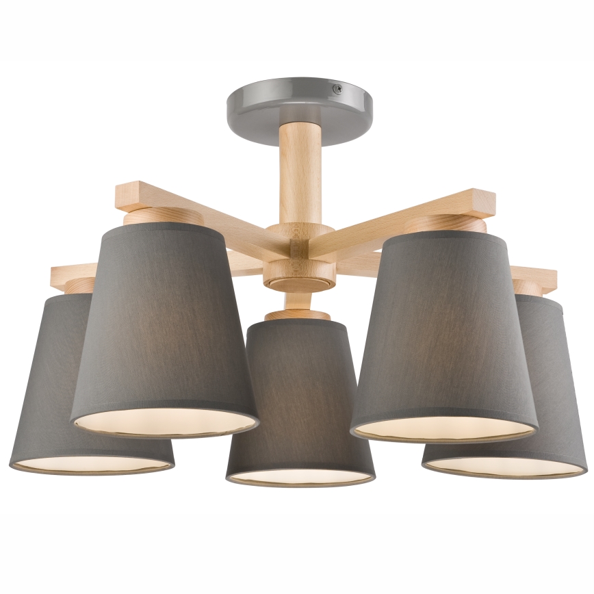 Stropna svjetiljka ELLIE 5xE27/60W/230V siva/buk