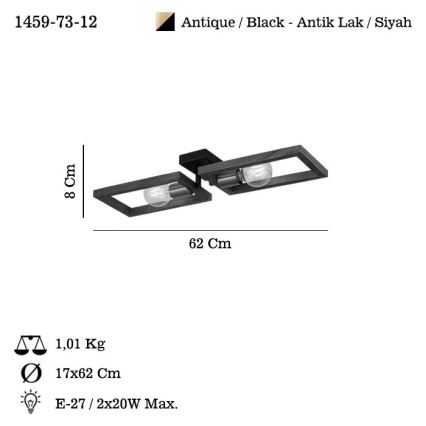 Stropna svjetiljka ERA 2xE27/40W/230V smeđa