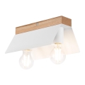 Stropna svjetiljka ESME 2xE27/15W/230V bijela/hrast