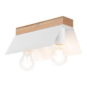 Stropna svjetiljka ESME 2xE27/15W/230V bijela/hrast