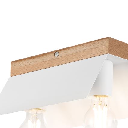 Stropna svjetiljka ESME 2xE27/15W/230V bijela/hrast