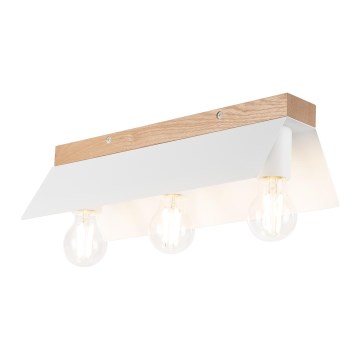 Stropna svjetiljka ESME 3xE27/15W/230V bijela/hrast