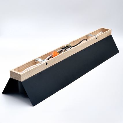 Stropna svjetiljka ESME 5xE27/15W/230V crna/hrast