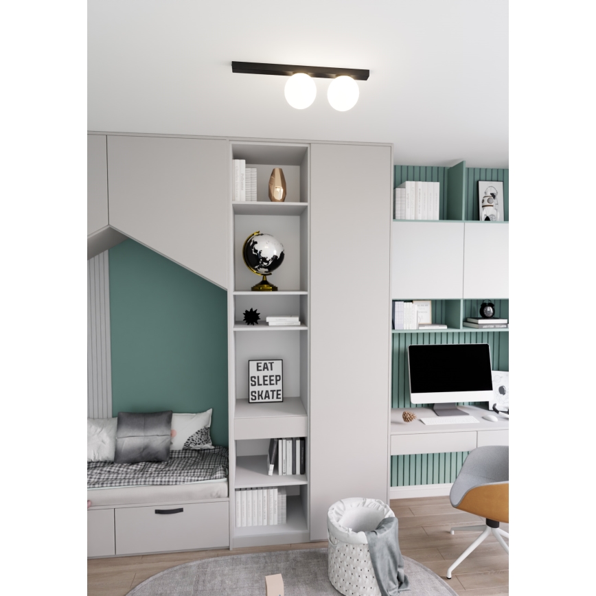 Stropna svjetiljka FIT 2xE14/10W/230V crna/bijela