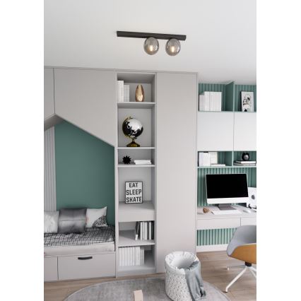 Stropna svjetiljka FIT 2xE14/10W/230V crna/siva