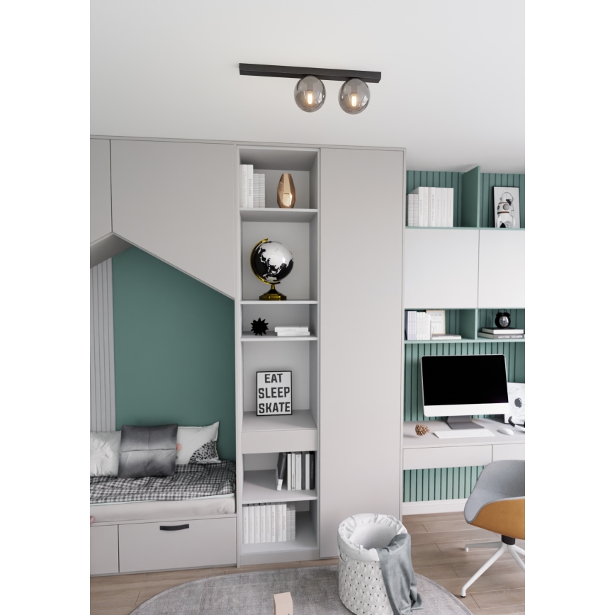 Stropna svjetiljka FIT 2xE14/10W/230V crna/siva